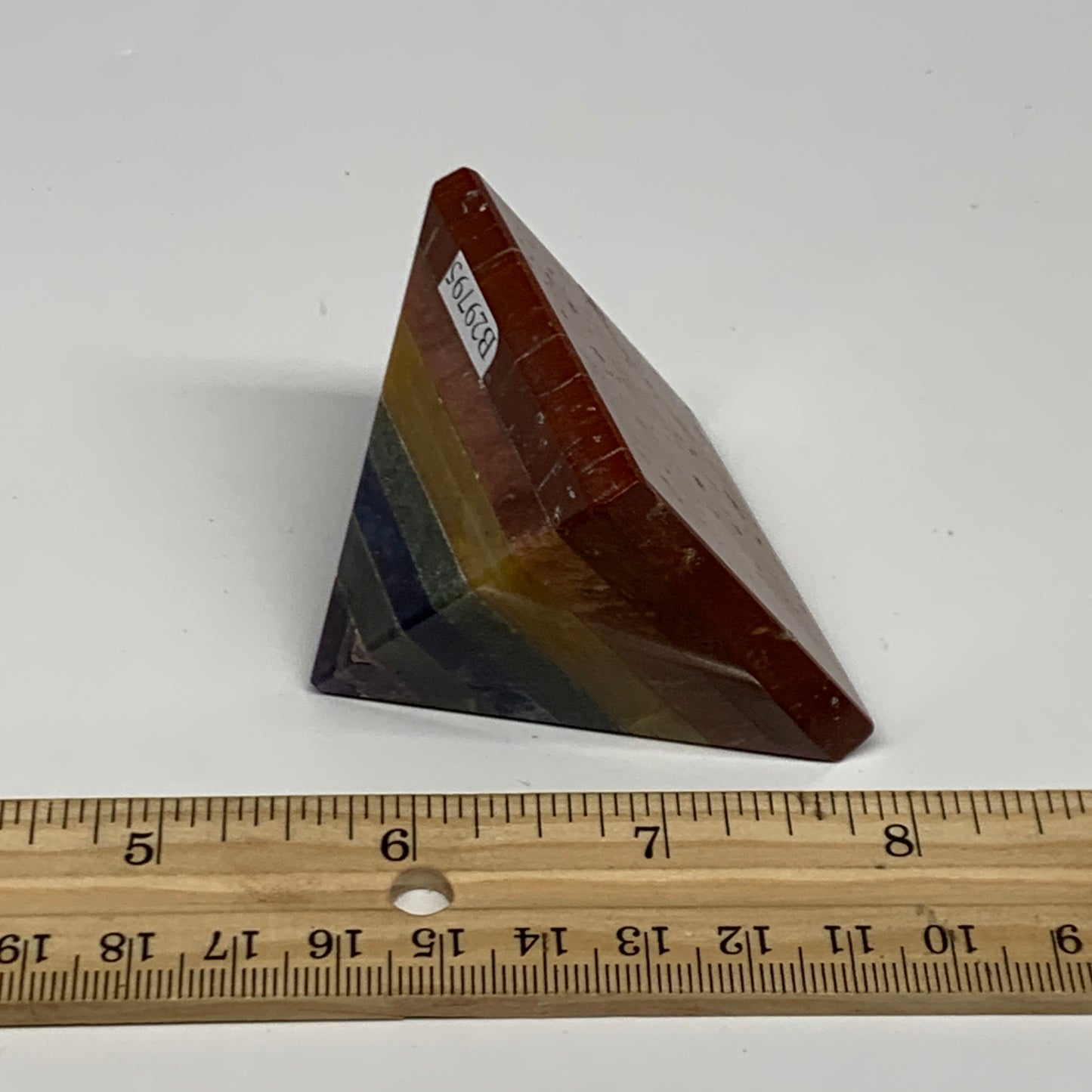 138.1g, 1.8"x2.1", 7 Chakra Pyramid Bonded Gemstone,Healing Crystal, B29795