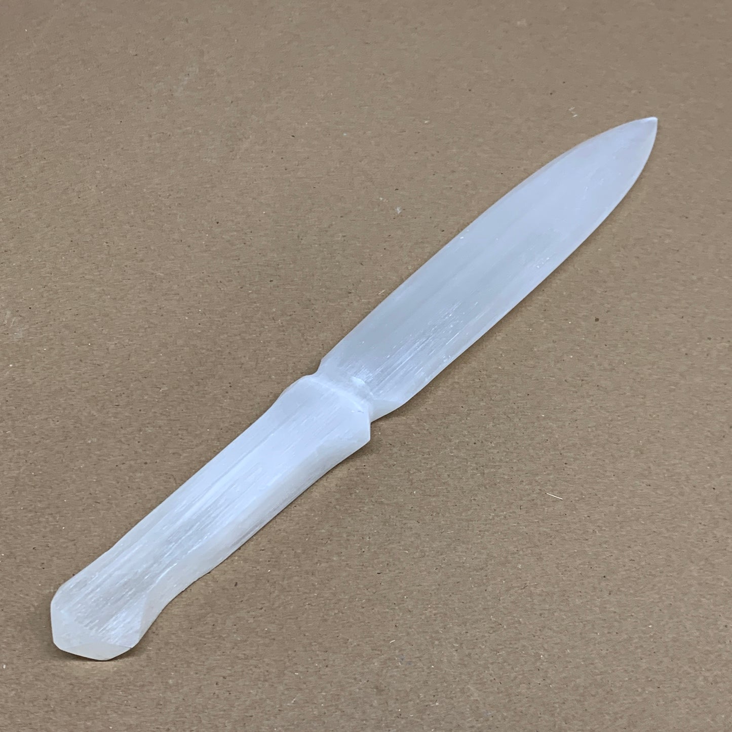 210g, 11.5"x1.4"x0.6", Natural Selenite Crystal Dagger (Satin Spar), B36045