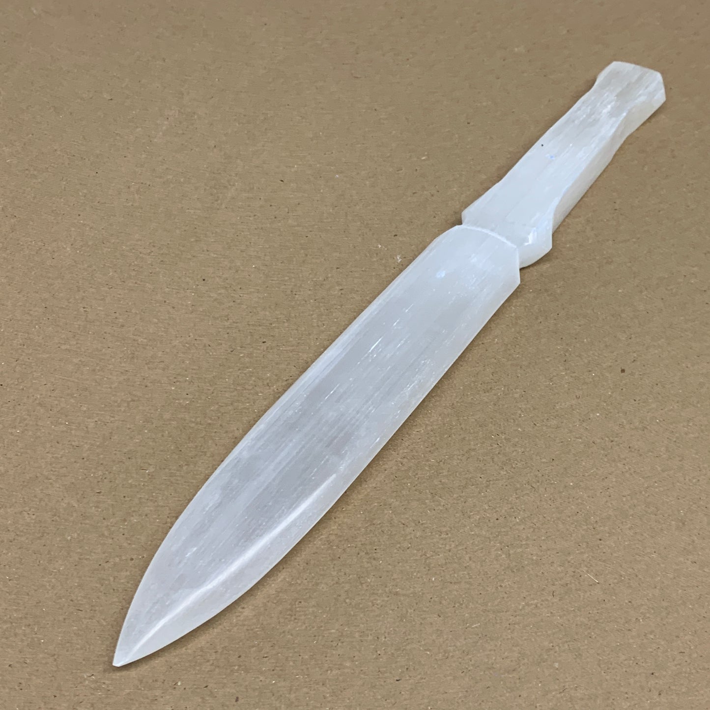 210g, 11.5"x1.4"x0.6", Natural Selenite Crystal Dagger (Satin Spar), B36045