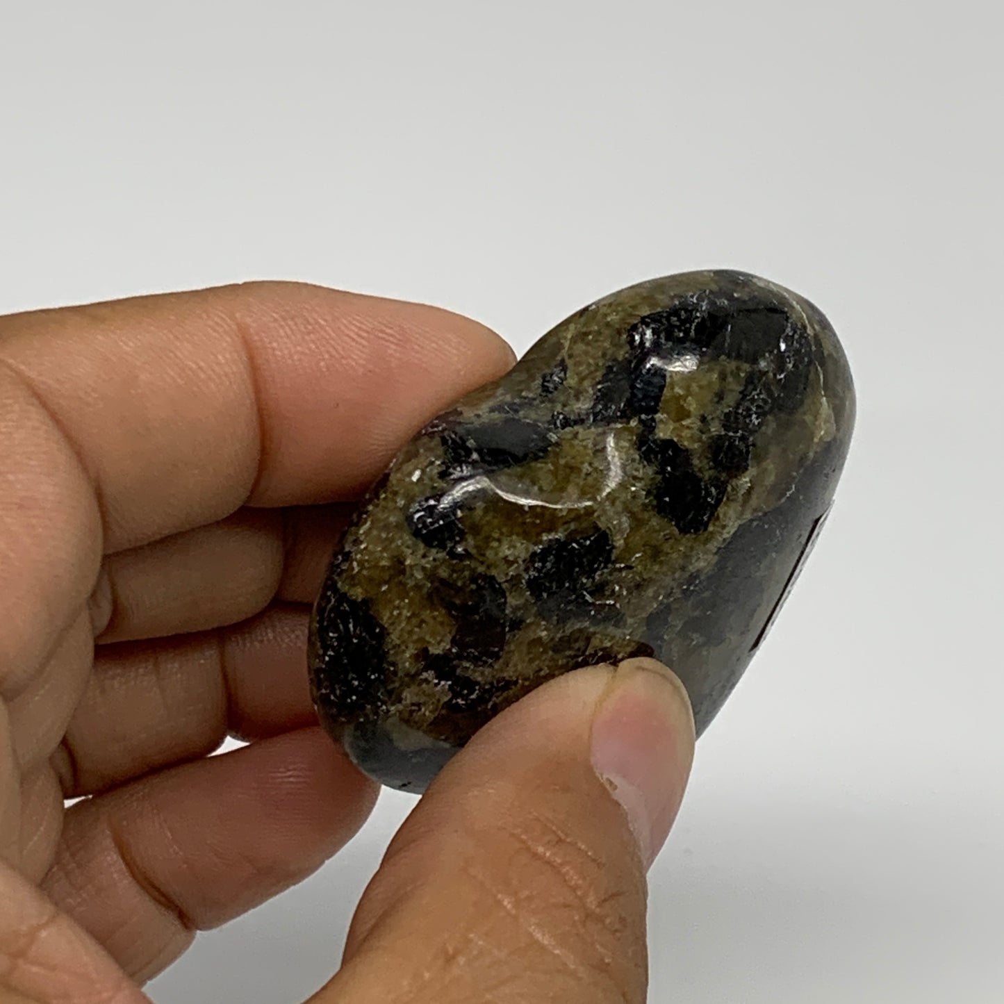 72.7g, 2"x2"x0.8", Natural Labradorite Heart Polished Crystal, B35492