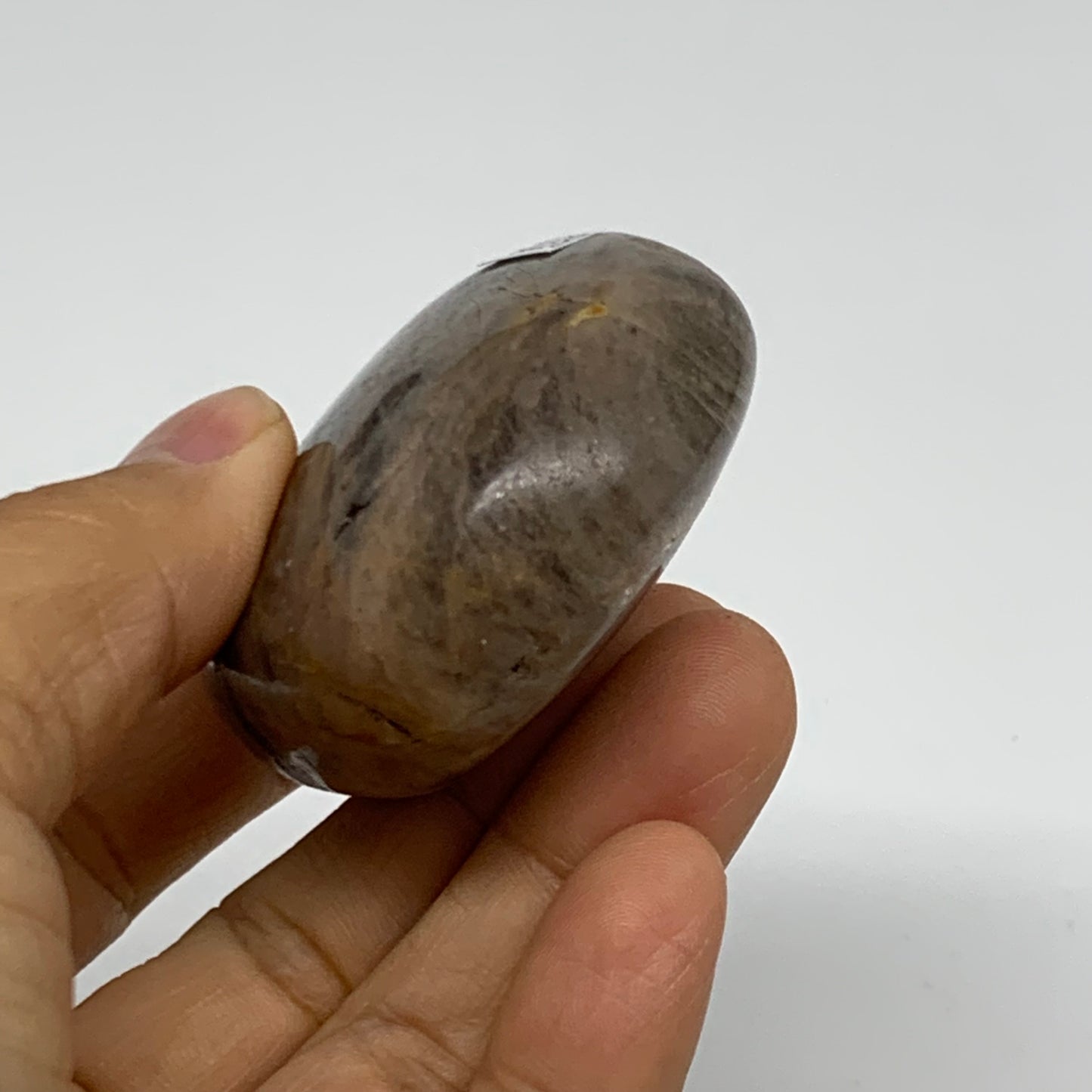 108.4g, 2.4"x1.9"x1",  Black Moonstone Crystal Palm-Stone Polished, B37759