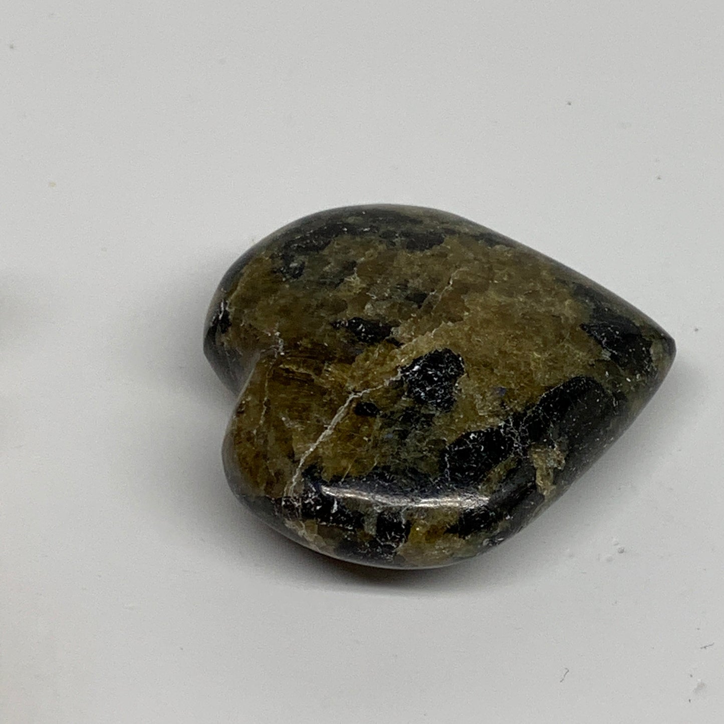 72.7g, 2"x2"x0.8", Natural Labradorite Heart Polished Crystal, B35492