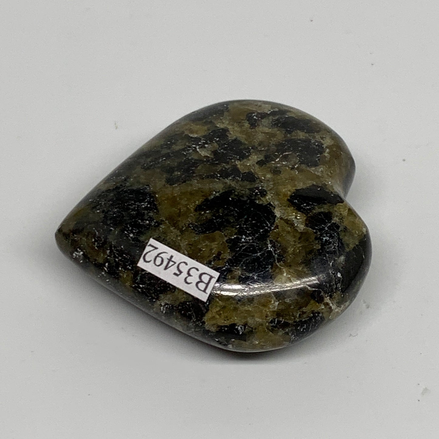 72.7g, 2"x2"x0.8", Natural Labradorite Heart Polished Crystal, B35492