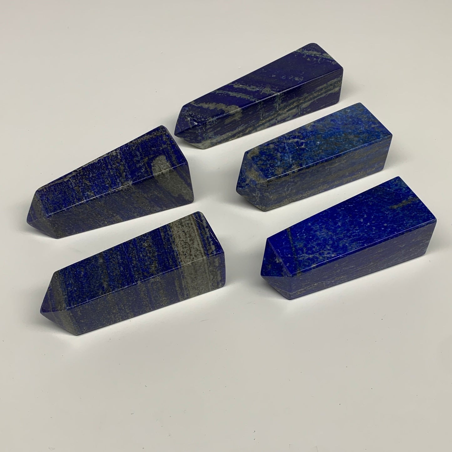 2.7 lbs, 3.7" - 4.8", 5pcs, Natural Lapis Lazuli Towers, Obelisks, B30512