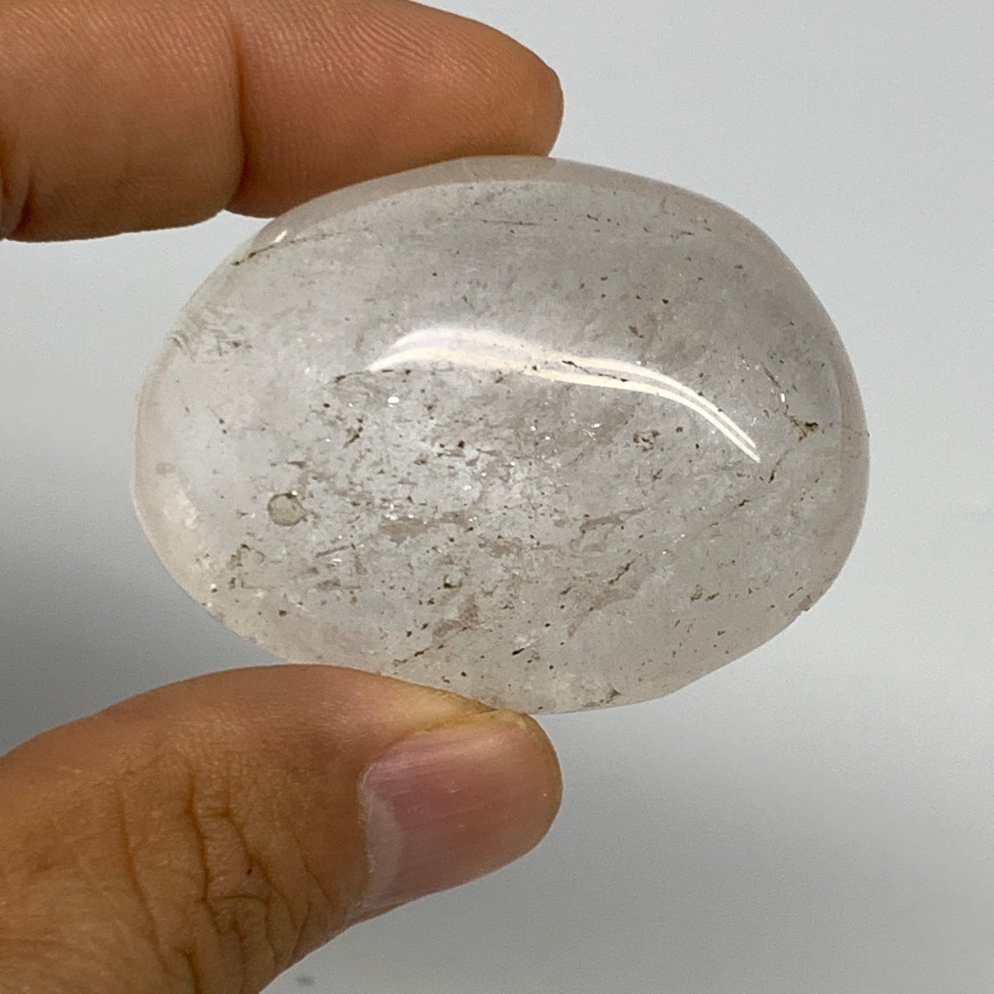 118.2g, 1.9"-1.9", 2pcs. Natural Quartz Crystal Palm-Stone Polished Reiki, B2901