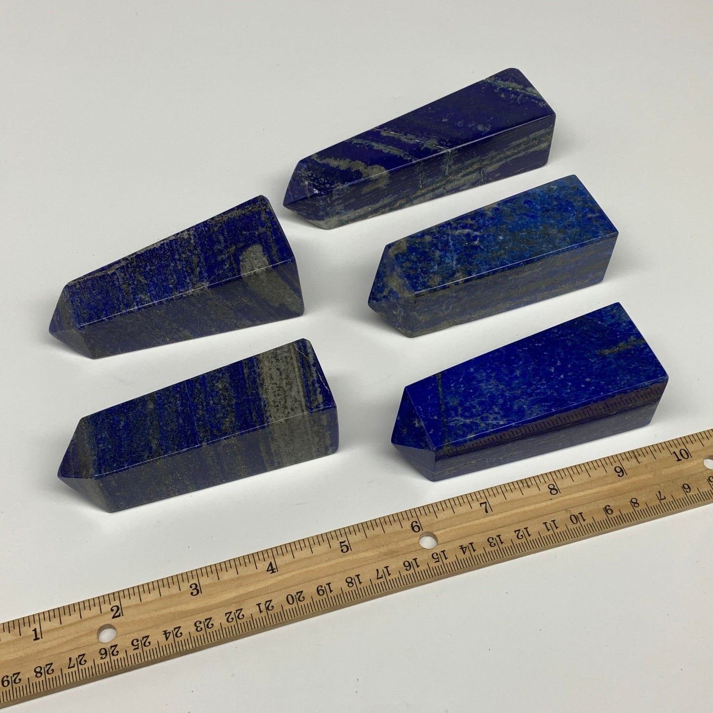 2.7 lbs, 3.7" - 4.8", 5pcs, Natural Lapis Lazuli Towers, Obelisks, B30512