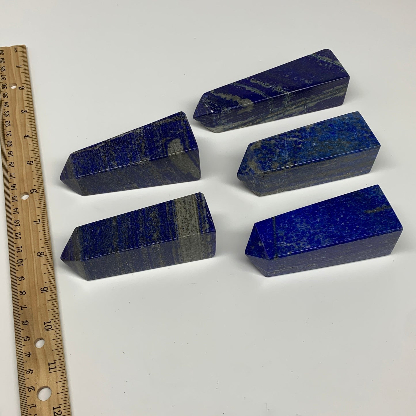 2.7 lbs, 3.7" - 4.8", 5pcs, Natural Lapis Lazuli Towers, Obelisks, B30512