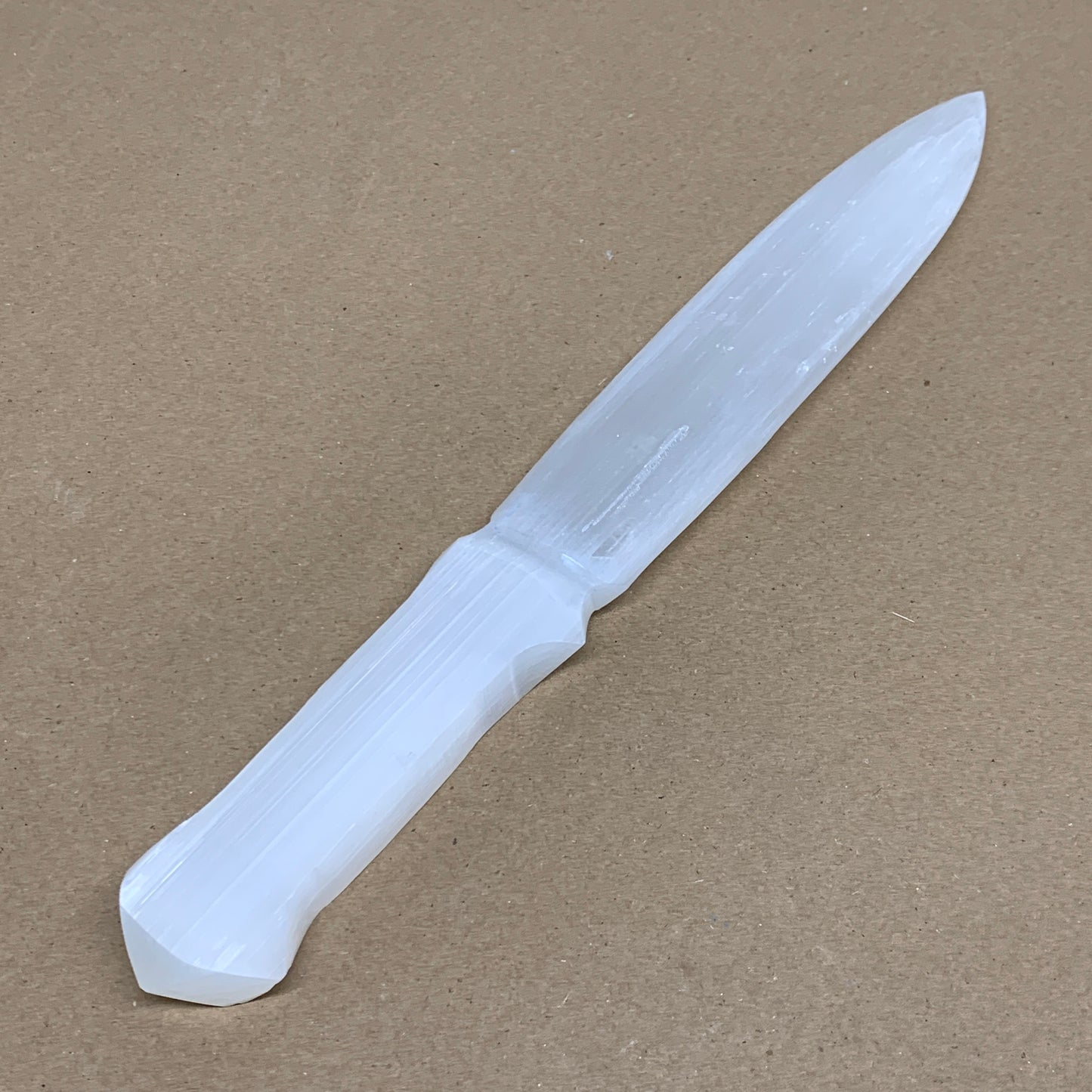 250g, 11.5"x1.6"x0.6", Natural Selenite Crystal Dagger (Satin Spar), B36046