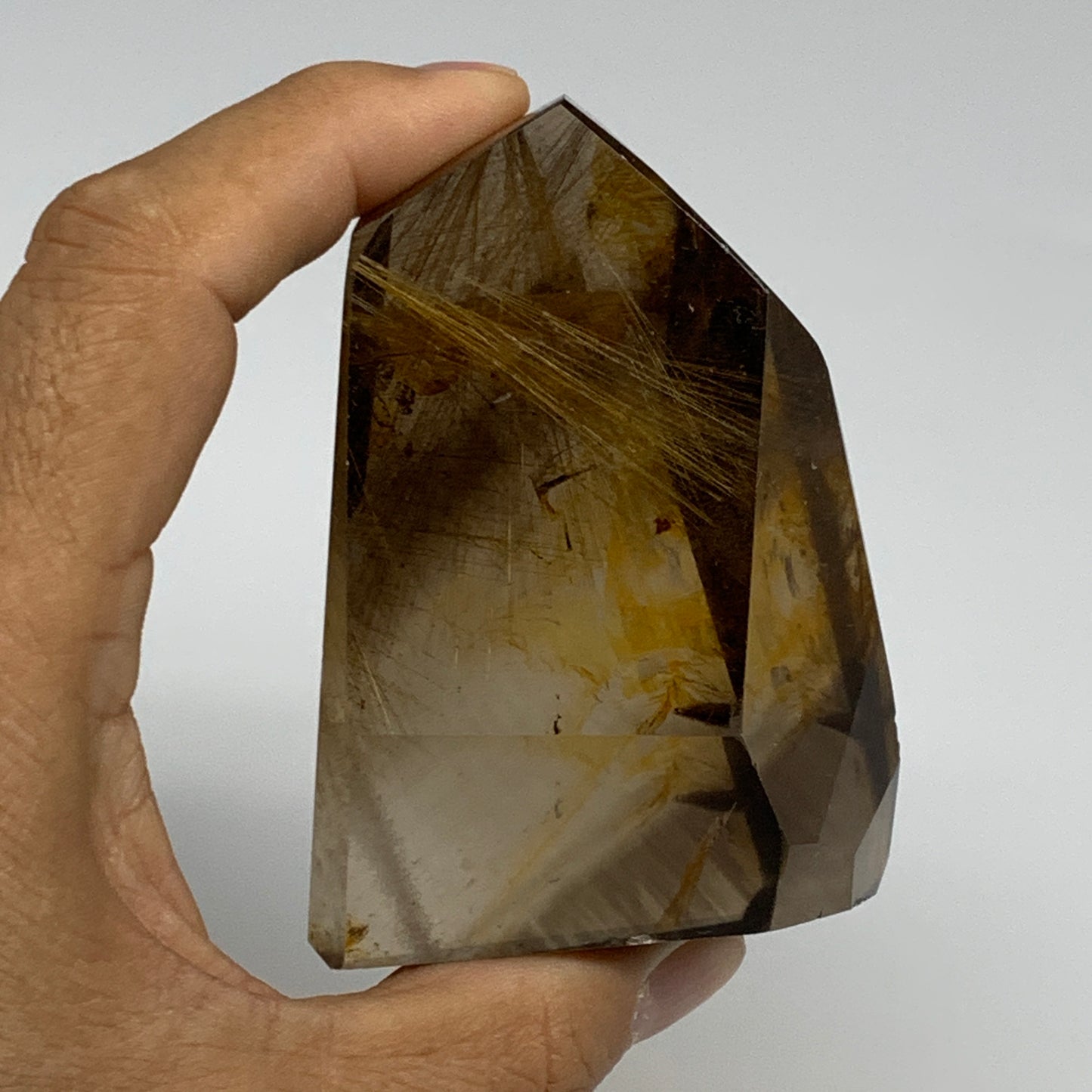 288.5g, 3"x2.3"x1.6", Natural Golden Rutile Quartz Crystal Chunk from Brazil,B27