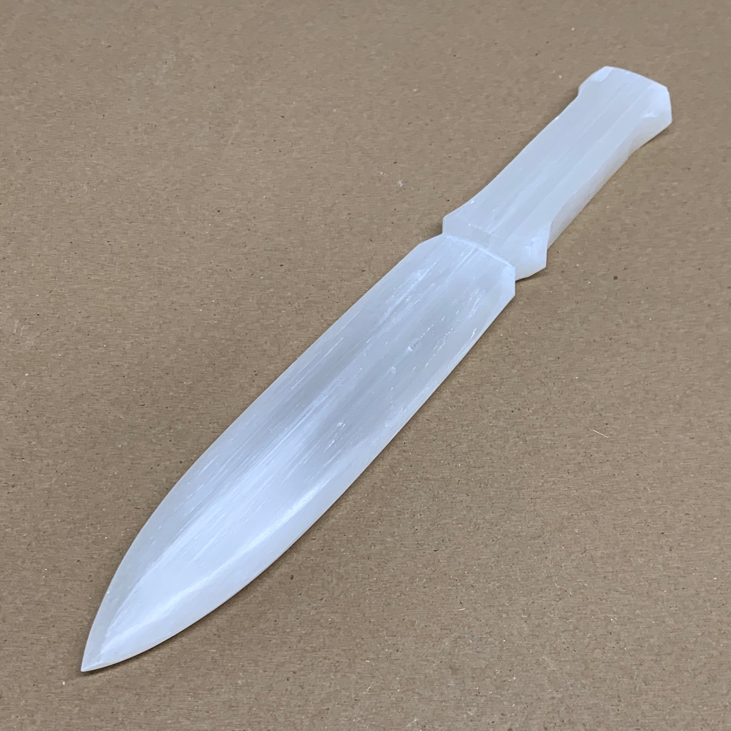 250g, 11.5"x1.6"x0.6", Natural Selenite Crystal Dagger (Satin Spar), B36046