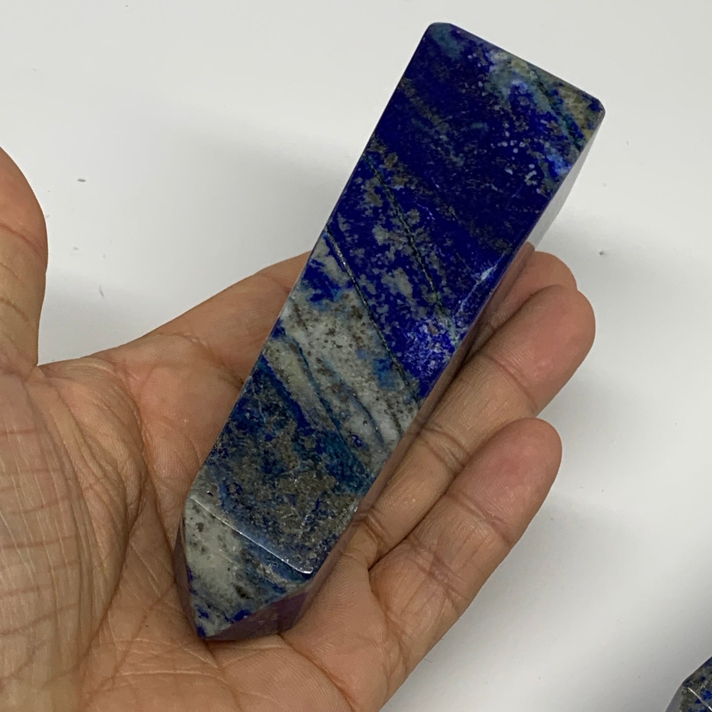 2.7 lbs, 3.7" - 4.8", 5pcs, Natural Lapis Lazuli Towers, Obelisks, B30512