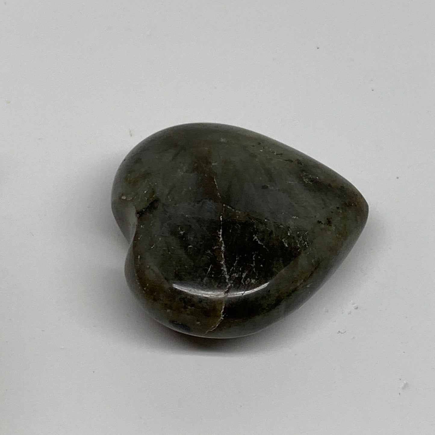 61.1g, 1.8"x2"x0.8", Natural Labradorite Heart Polished Crystal, B35493