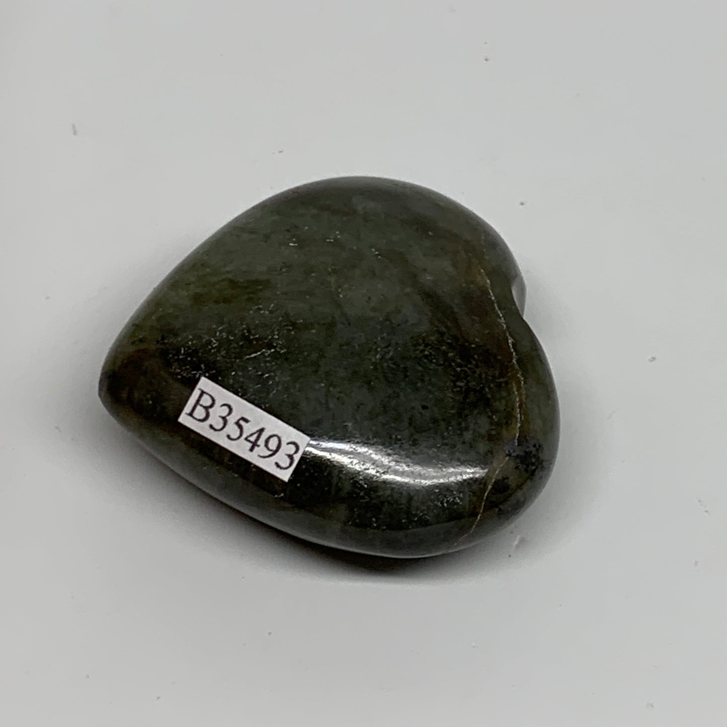 61.1g, 1.8"x2"x0.8", Natural Labradorite Heart Polished Crystal, B35493