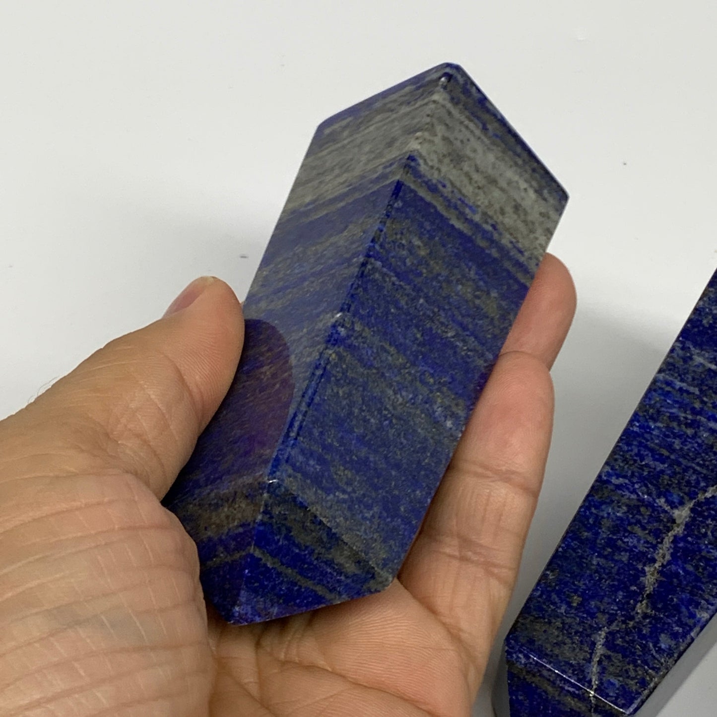 2.7 lbs, 3.7" - 4.8", 5pcs, Natural Lapis Lazuli Towers, Obelisks, B30512