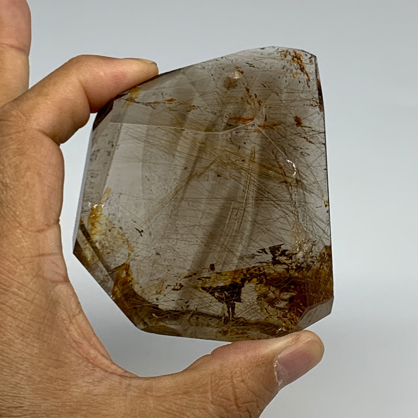 231.4g, 3.4"x2.8"x1.1", Natural Golden Rutile Quartz Crystal Chunk from Brazil,B