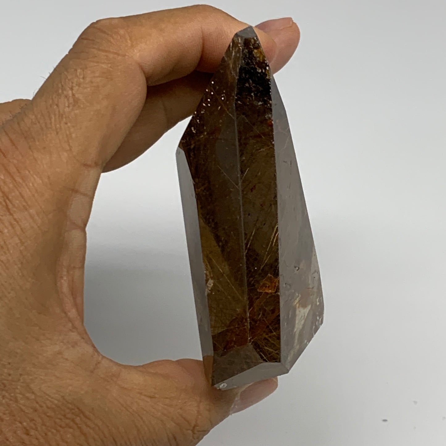 231.4g, 3.4"x2.8"x1.1", Natural Golden Rutile Quartz Crystal Chunk from Brazil,B