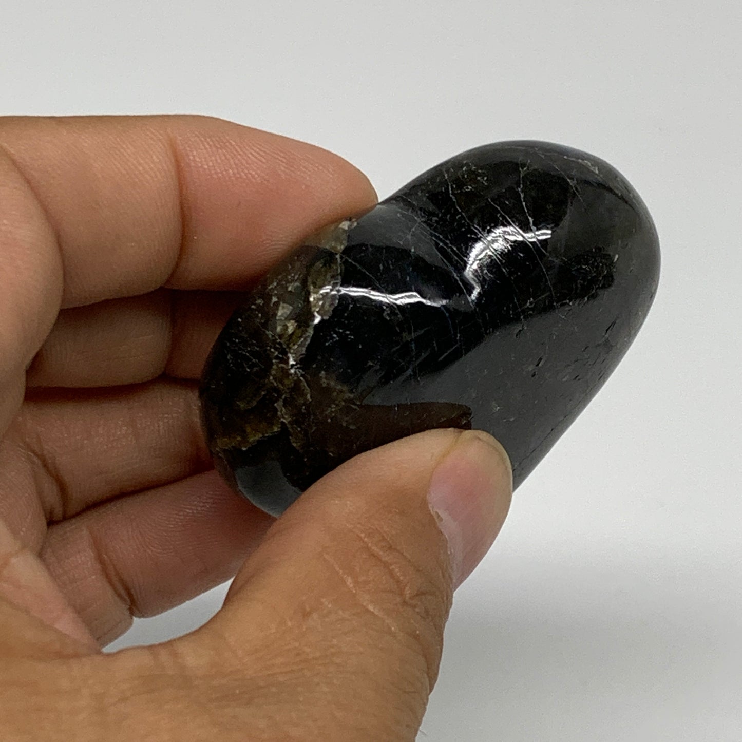 73.9g, 2"x2"x0.8", Natural Labradorite Heart Polished Crystal, B35494