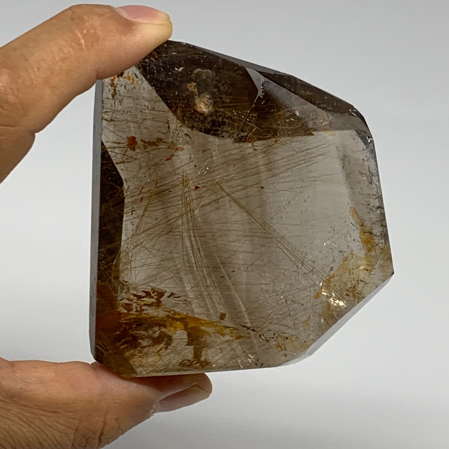 231.4g, 3.4"x2.8"x1.1", Natural Golden Rutile Quartz Crystal Chunk from Brazil,B