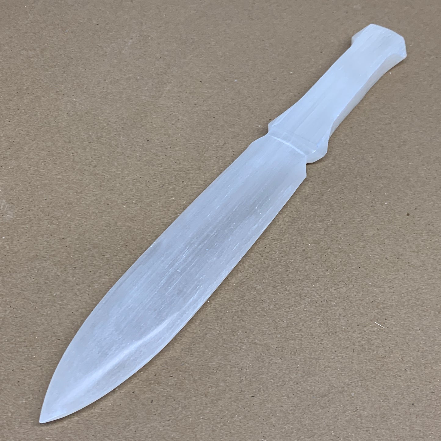 220g, 11.5"x1.5"x0.6", Natural Selenite Crystal Dagger (Satin Spar), B36047