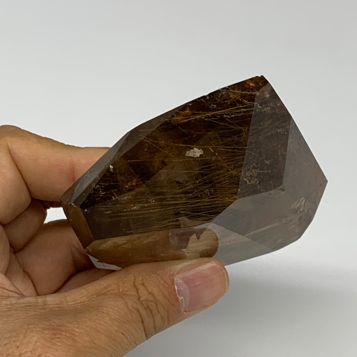 231.4g, 3.4"x2.8"x1.1", Natural Golden Rutile Quartz Crystal Chunk from Brazil,B