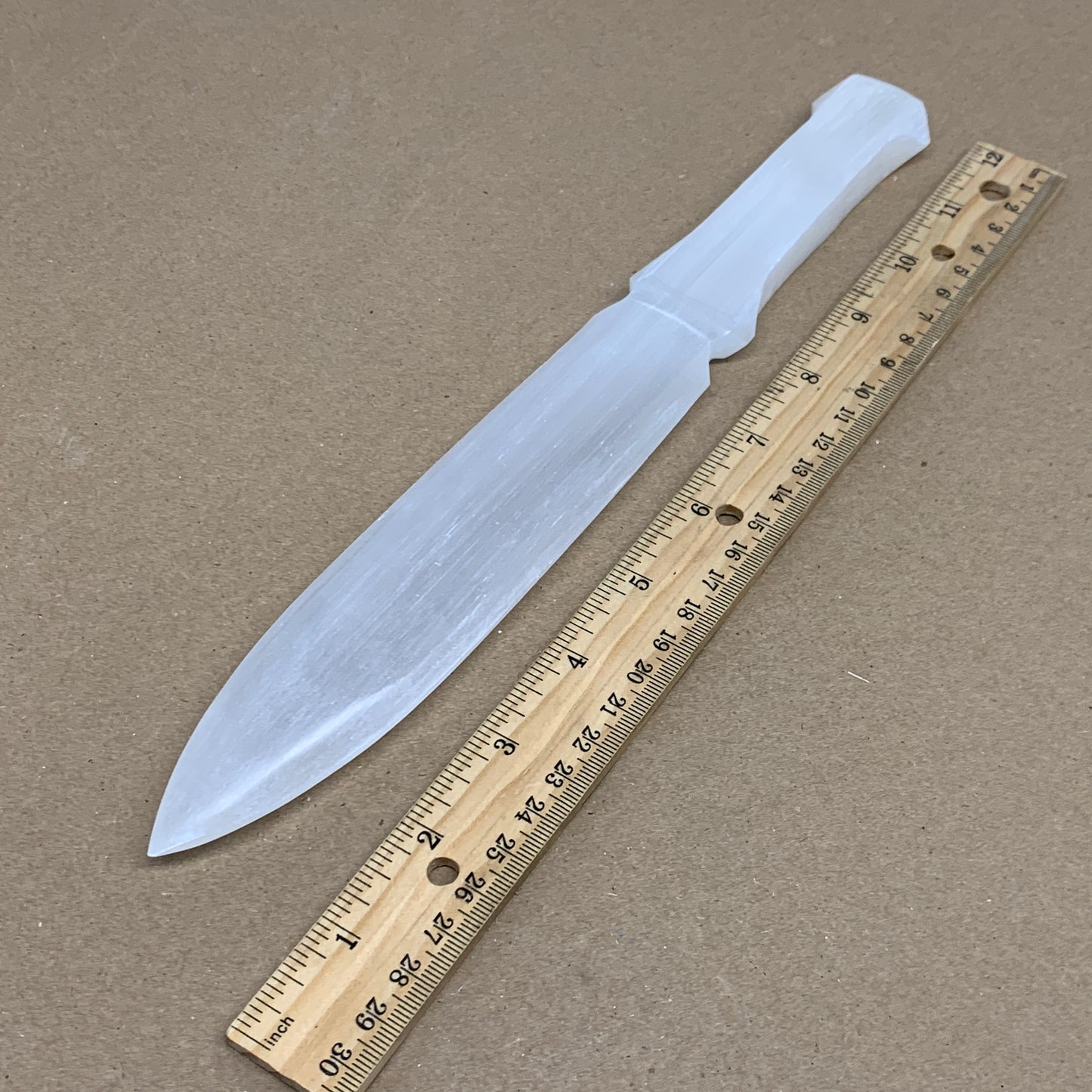 220g, 11.5"x1.5"x0.6", Natural Selenite Crystal Dagger (Satin Spar), B36047