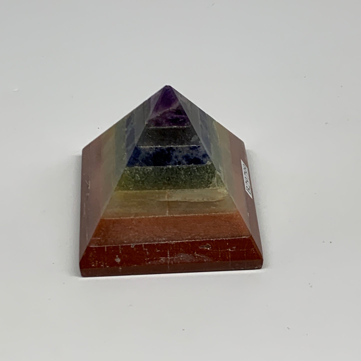 157.5g, 2"x2.1", 7 Chakra Pyramid Bonded Gemstone,Healing Crystal, B29799