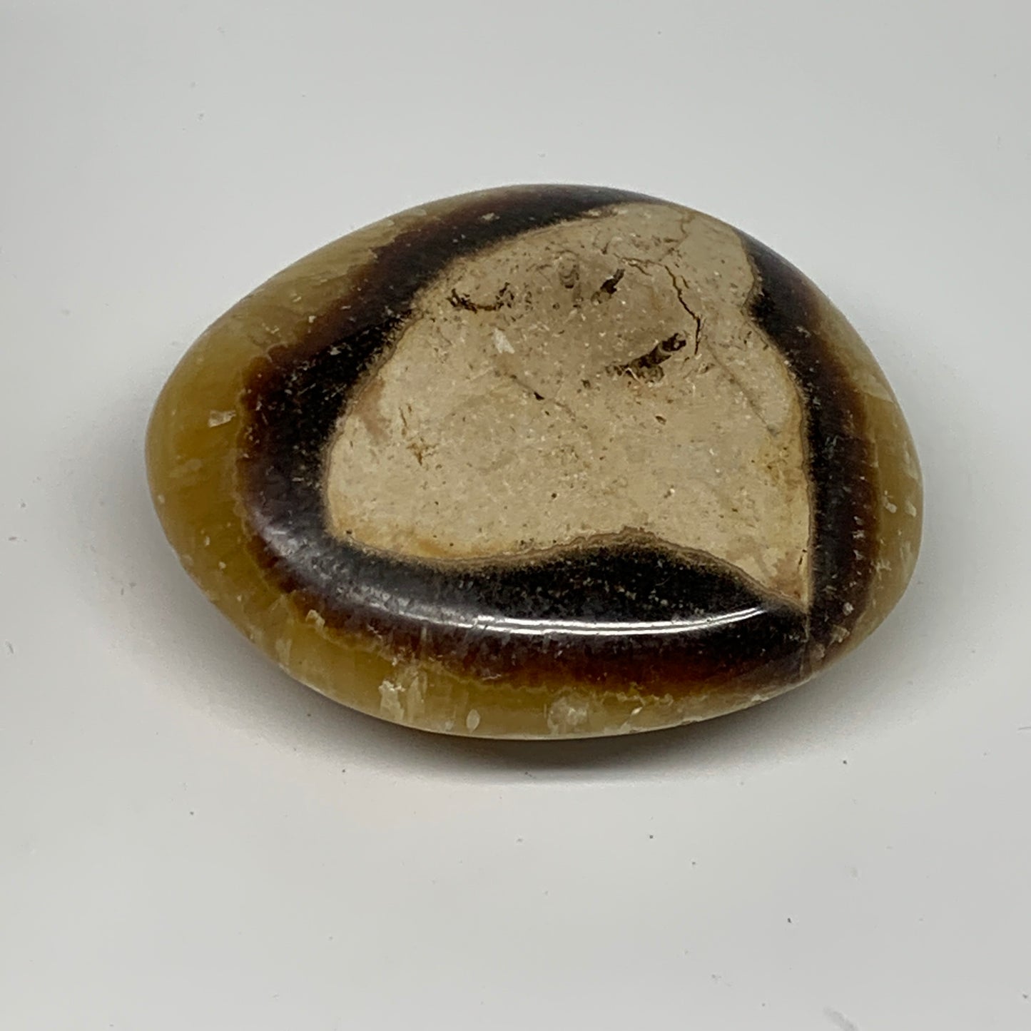 148.4g, 2.6"x2.3"x1.1", Septarian Nodule Palm-Stone Polished Reiki, B28215