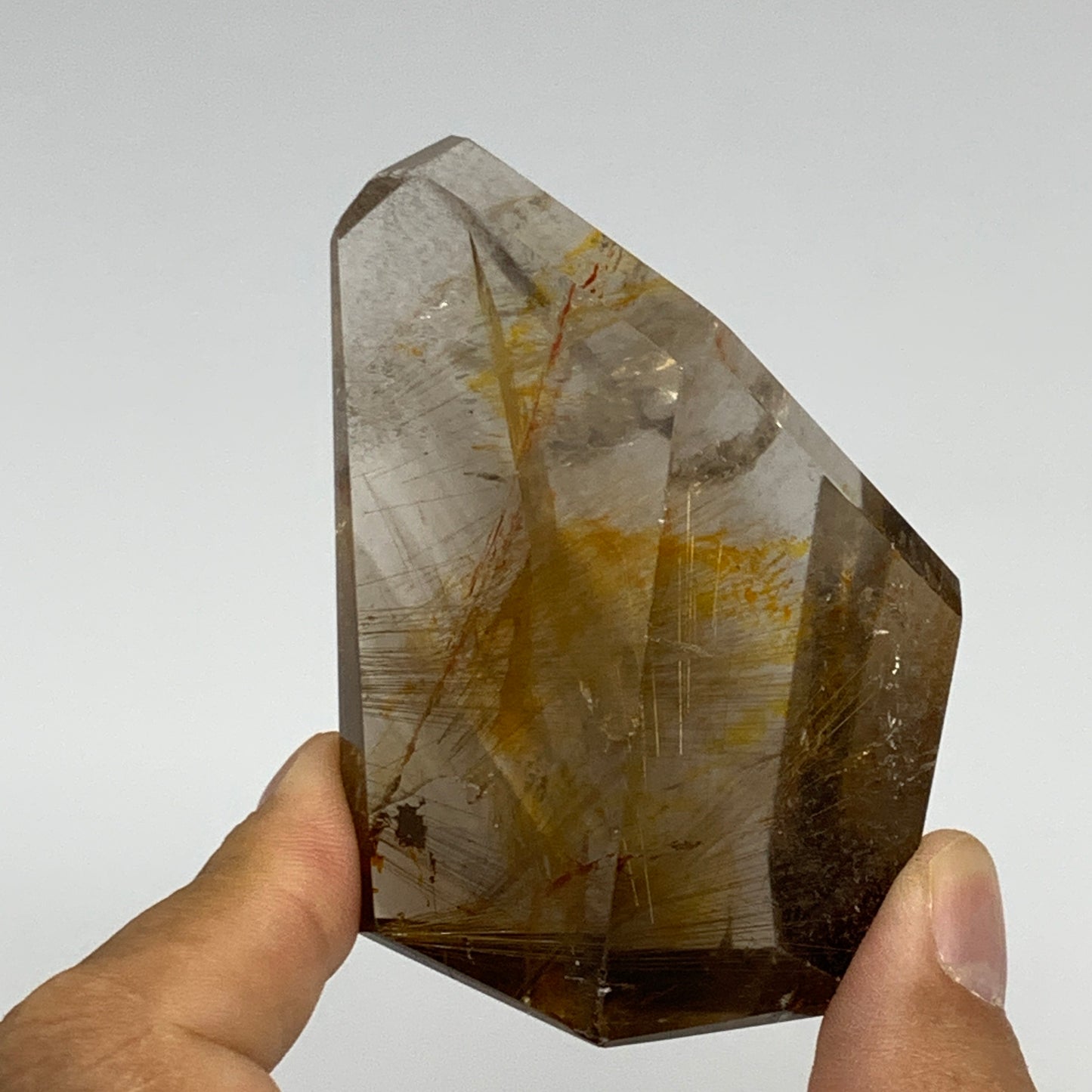 169.2g, 2.7"x2.1"x1.6", Natural Golden Rutile Quartz Crystal Chunk from Brazil,B