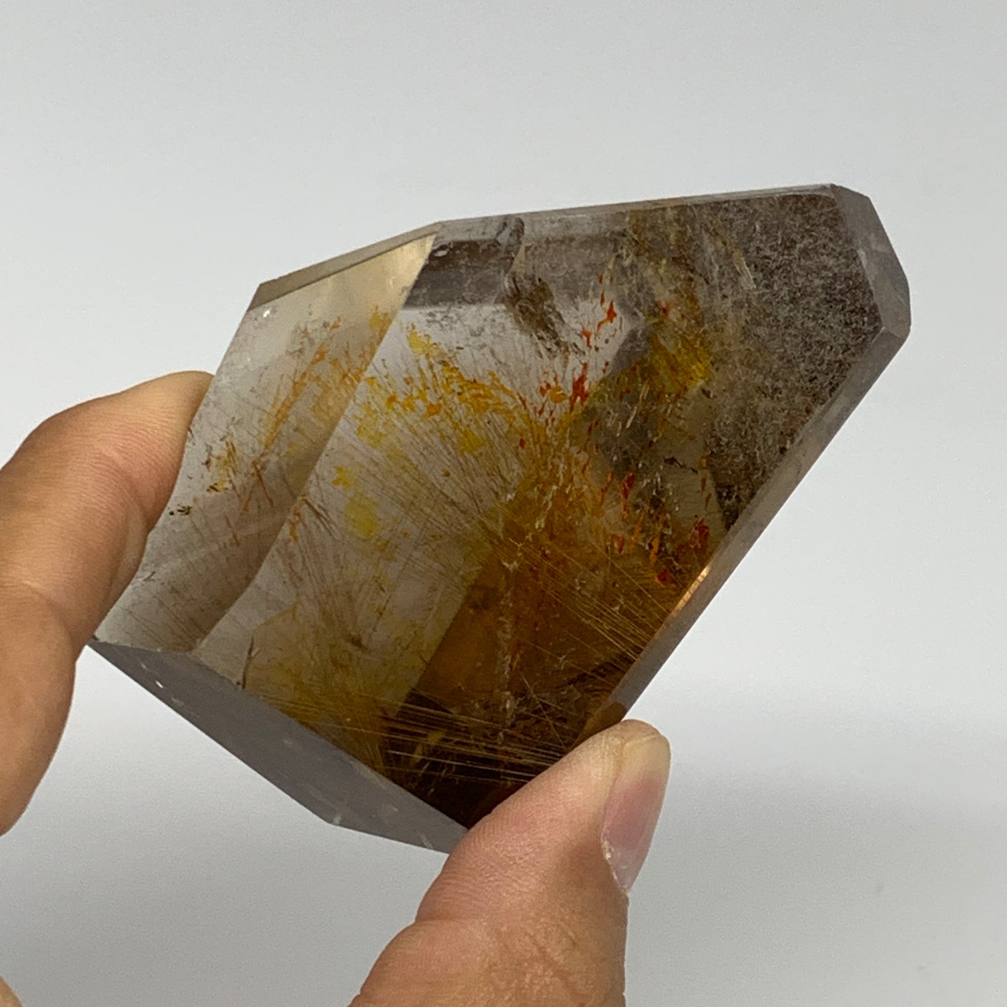 169.2g, 2.7"x2.1"x1.6", Natural Golden Rutile Quartz Crystal Chunk from Brazil,B