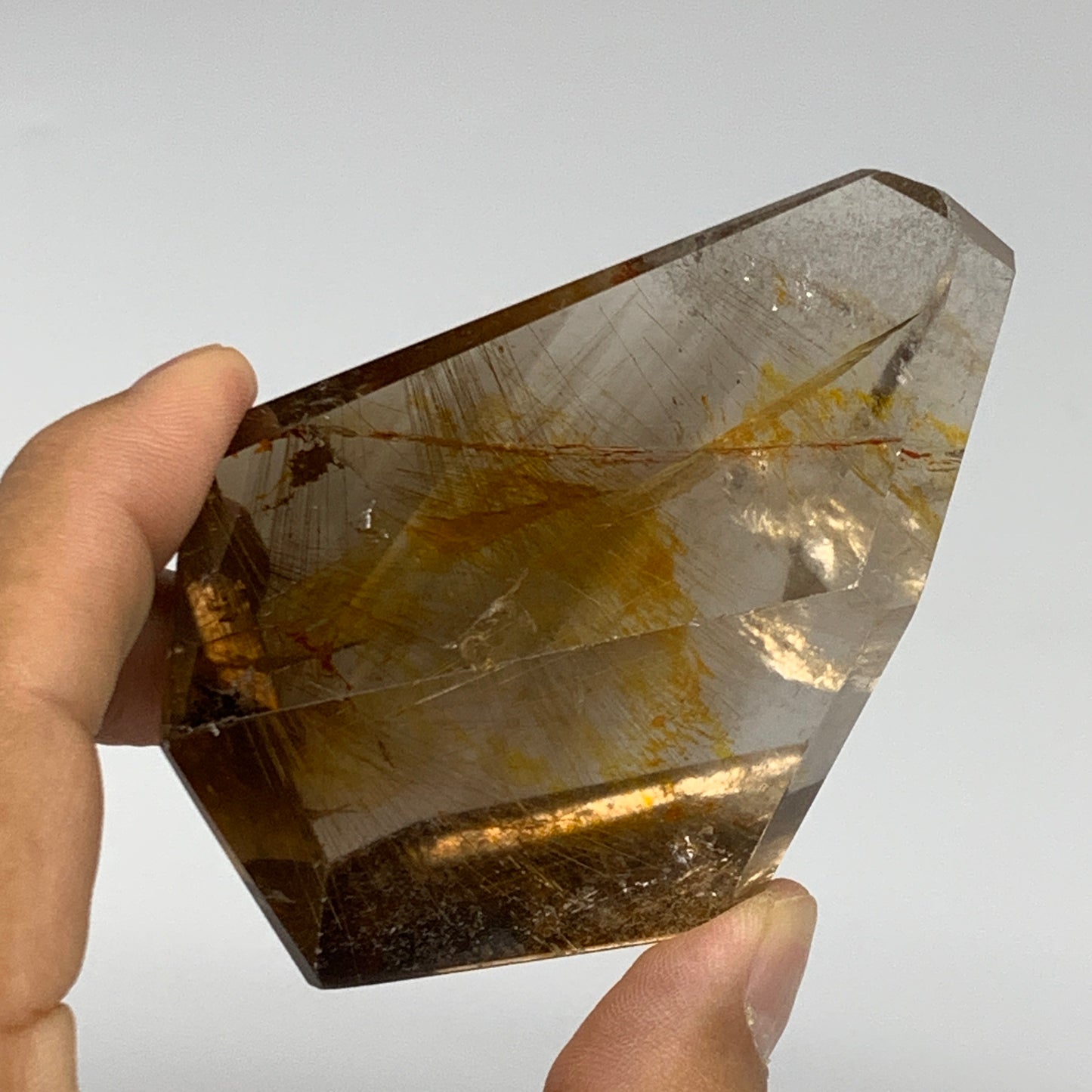169.2g, 2.7"x2.1"x1.6", Natural Golden Rutile Quartz Crystal Chunk from Brazil,B