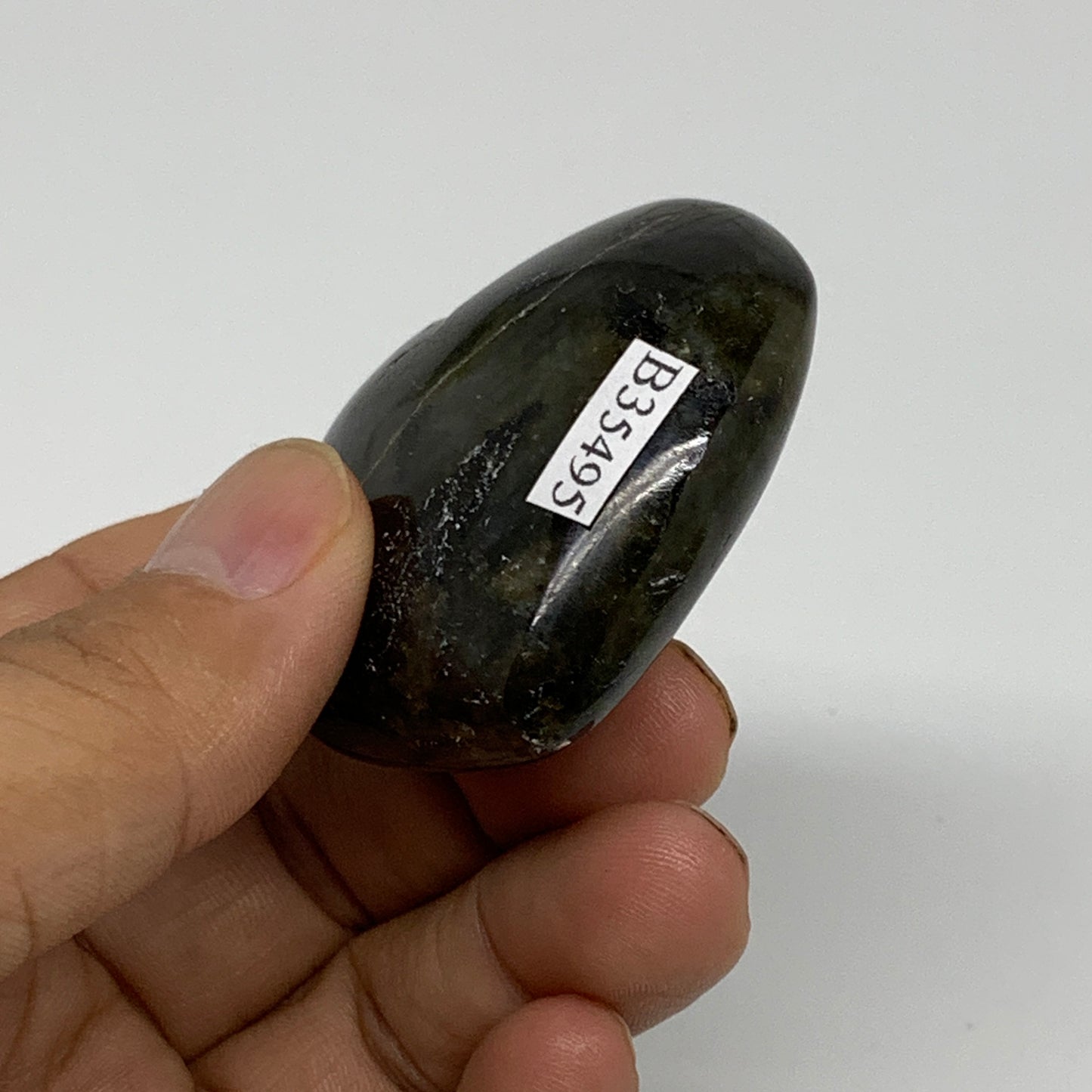 70.7g, 1.9"x2"x0.8", Natural Labradorite Heart Polished Crystal, B35495