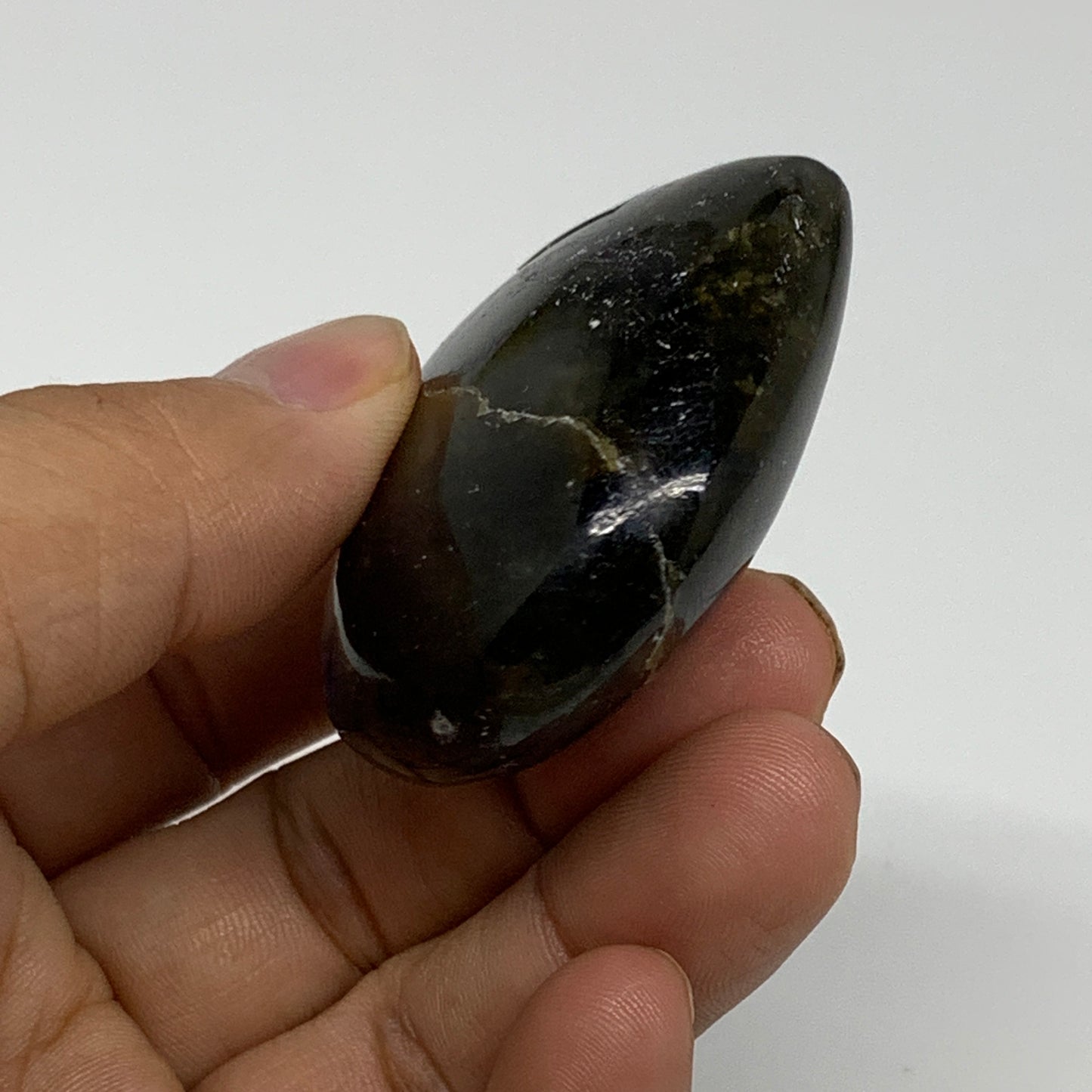 70.7g, 1.9"x2"x0.8", Natural Labradorite Heart Polished Crystal, B35495