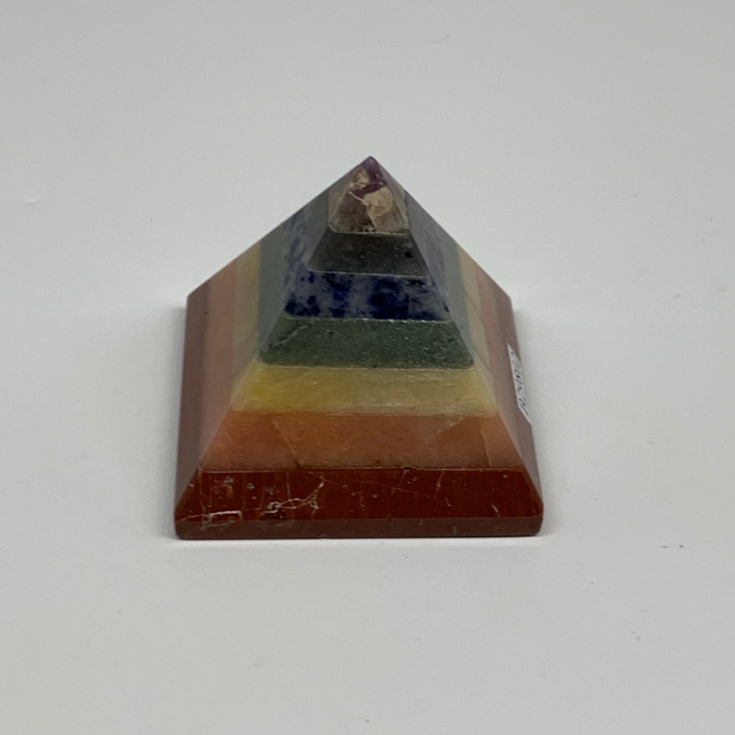 146.3g, 2"x2.1", 7 Chakra Pyramid Bonded Gemstone,Healing Crystal, B29802