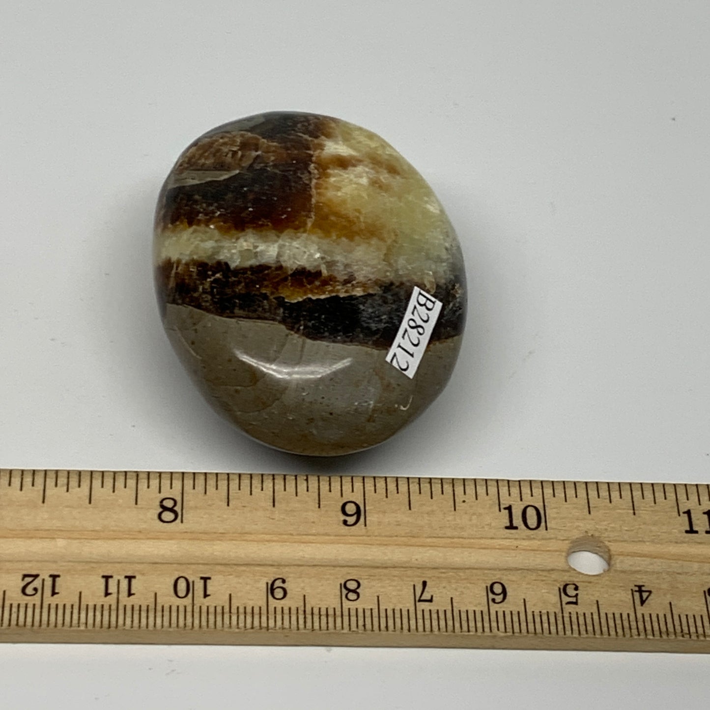 114.5g, 2.3"x1.8"x1.2", Septarian Nodule Palm-Stone Polished Reiki, B28212
