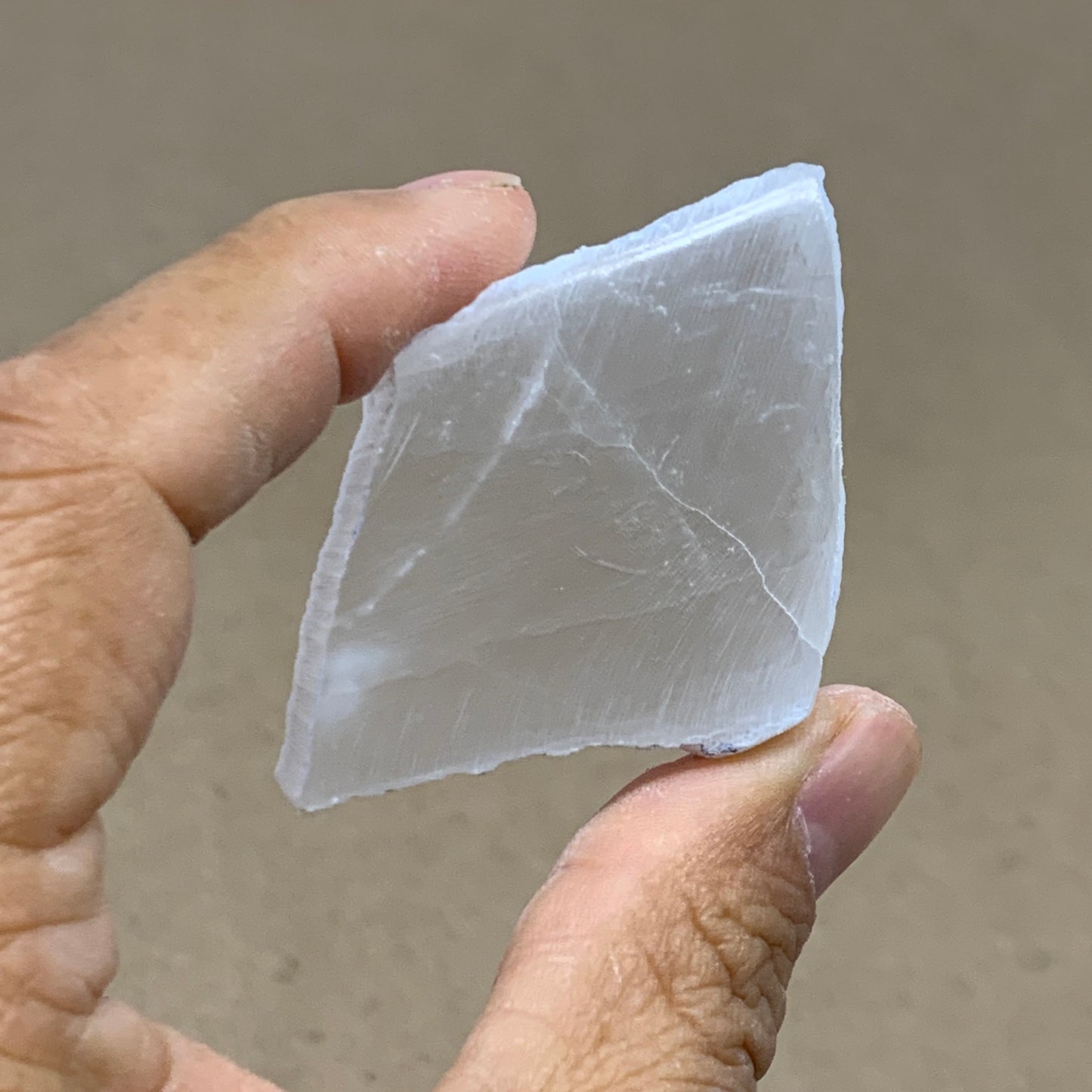 0.33 lbs, 2.3"-2.4", 2pcs, Natural Clear Selenite Crystal Slab Gemstone, B36930