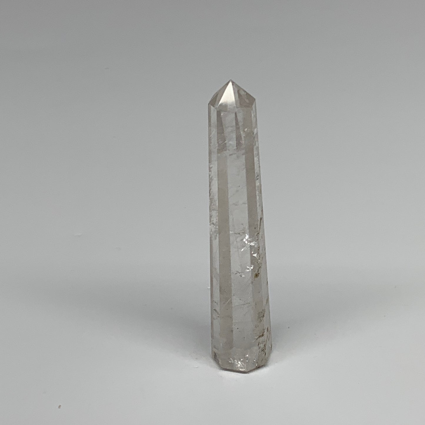 39.3g, 3.5"x0.6", Natural Quartz Crystal Tower Point Obelisk @India, B31356