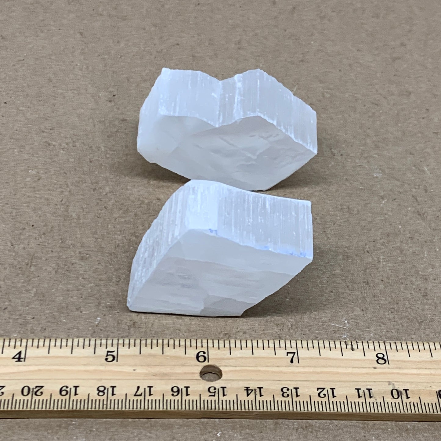 0.33 lbs, 2.3"-2.4", 2pcs, Natural Clear Selenite Crystal Slab Gemstone, B36930