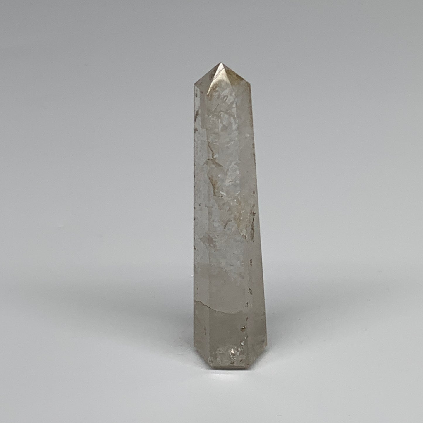 49.1g, 3.6"x0.7", Natural Quartz Crystal Tower Point Obelisk @India, B31357