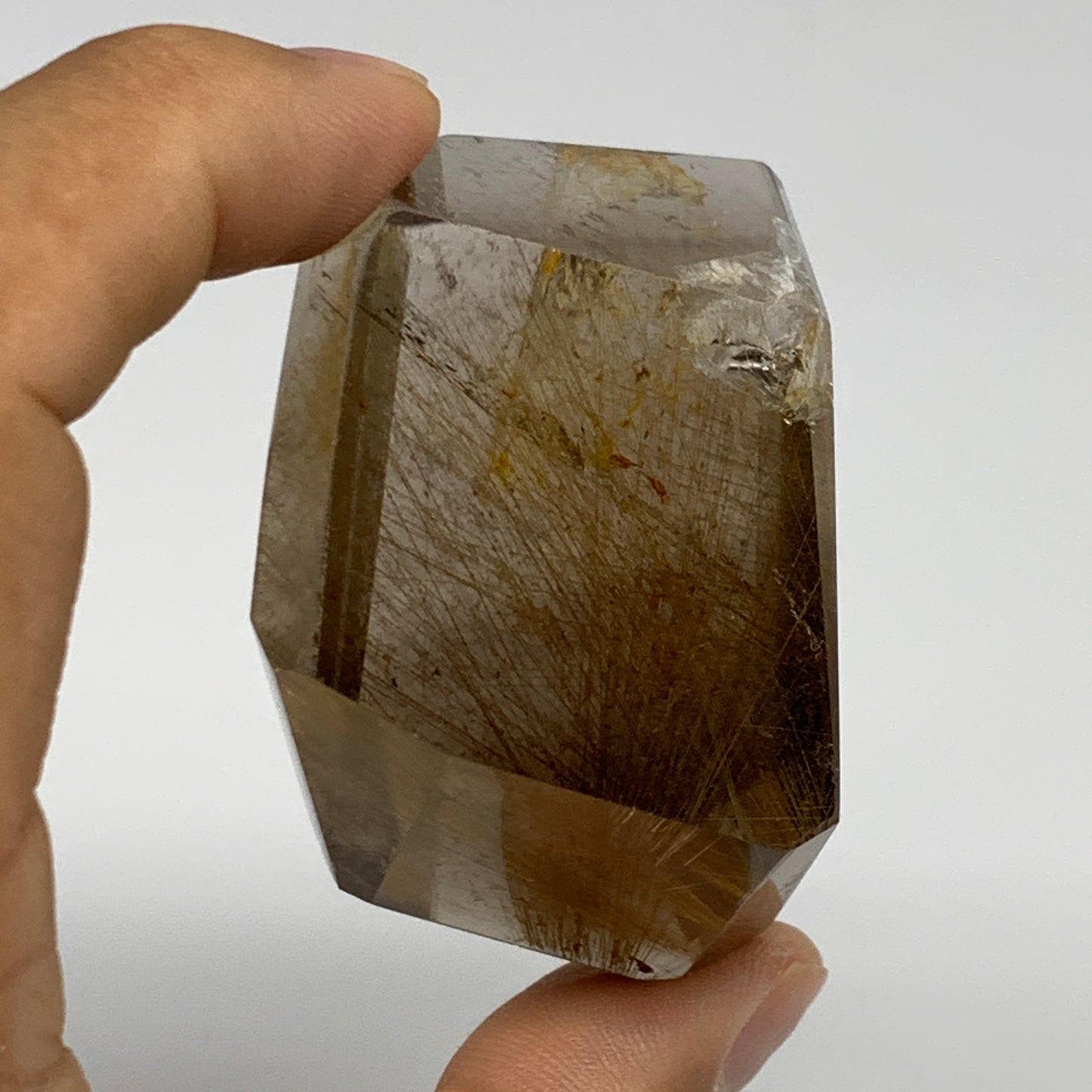123.2g, 2"x1.4"x1.3", Natural Golden Rutile Quartz Crystal Chunk from Brazil , B