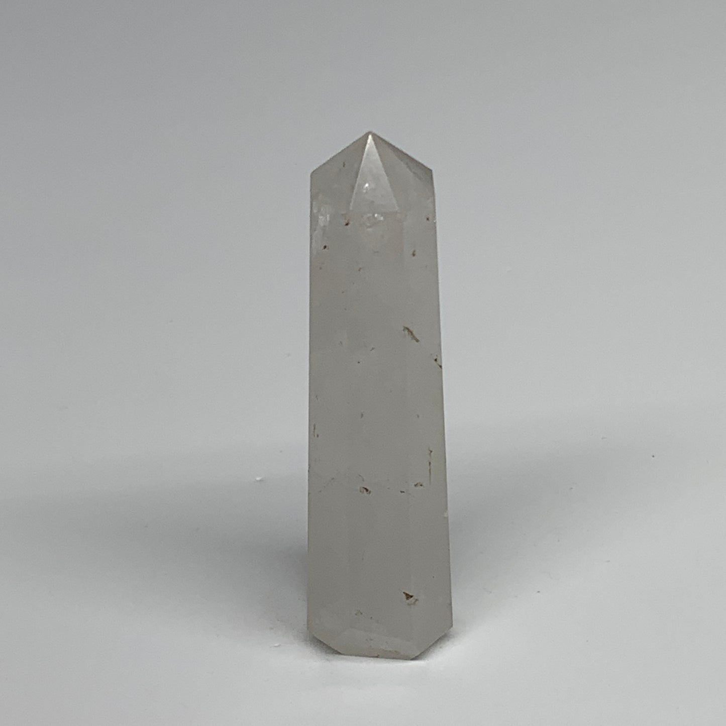 65.8g, 3.3"x0.9", Natural Quartz Crystal Tower Point Obelisk @India, B31358