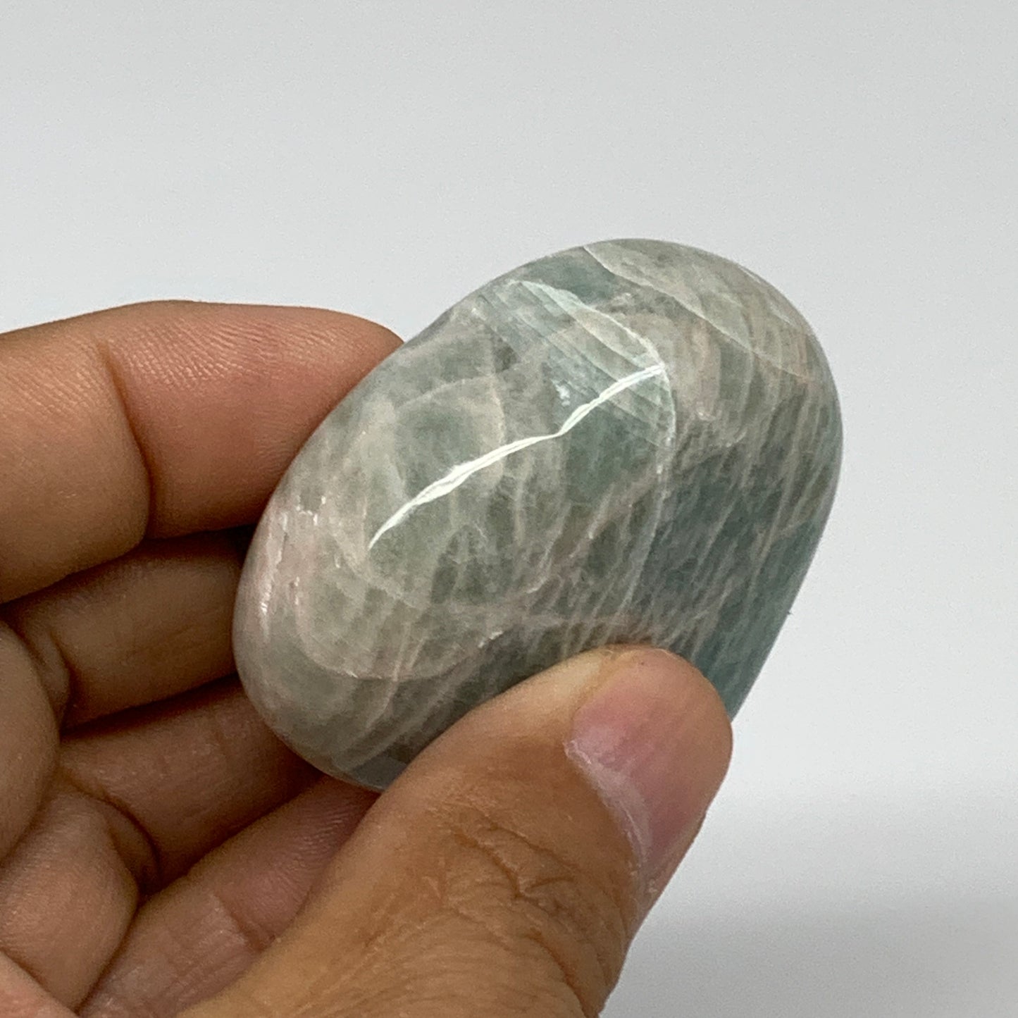 69.6g, 1.7"x"1.9"x0.9", Natural Amazonite Heart Polished Gemstone, B34735