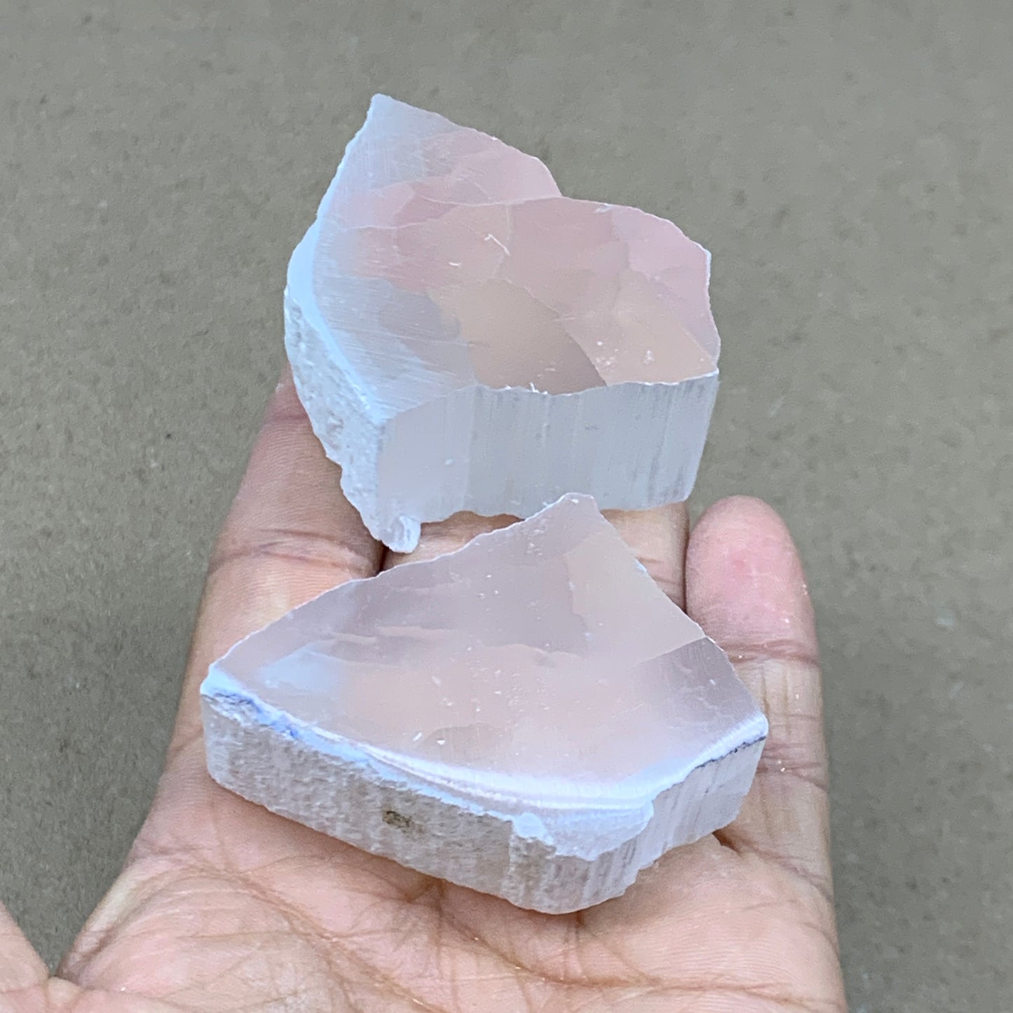 0.33 lbs, 2"-2.3", 2pcs, Natural Clear Selenite Crystal Slab Gemstone, B36933