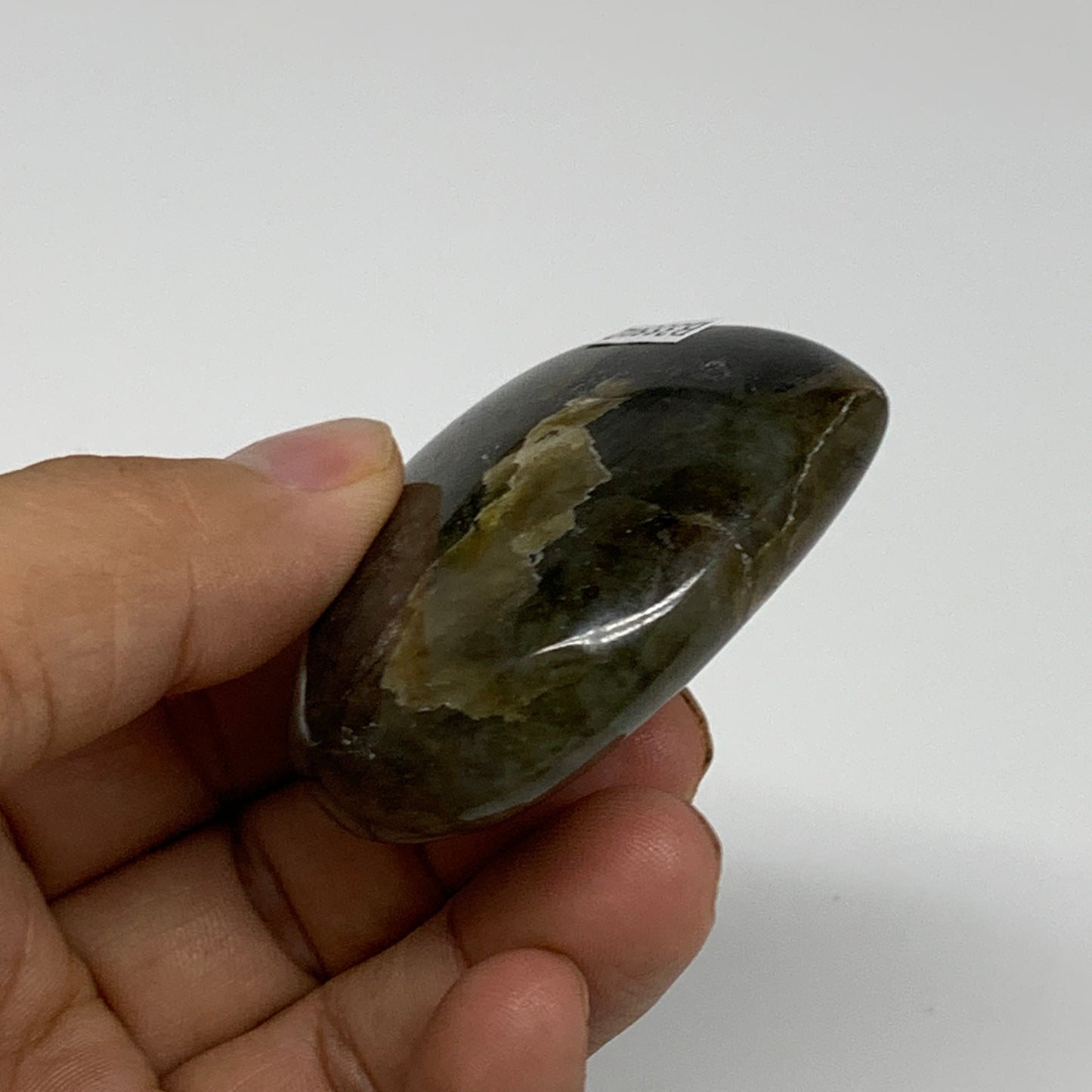 76.1g, 2"x2.1"x0.8", Natural Labradorite Heart Polished Crystal, B35502
