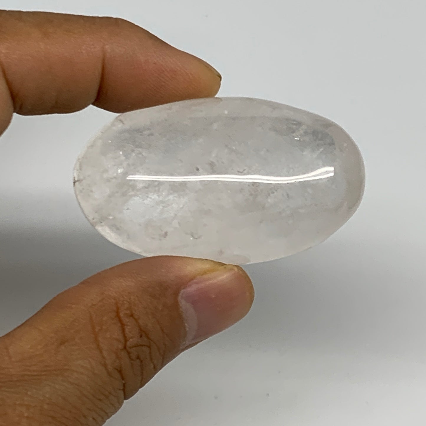 123.5g, 1.7"-2", 3pcs. Natural Quartz Crystal Palm-Stone Polished Reiki, B29028
