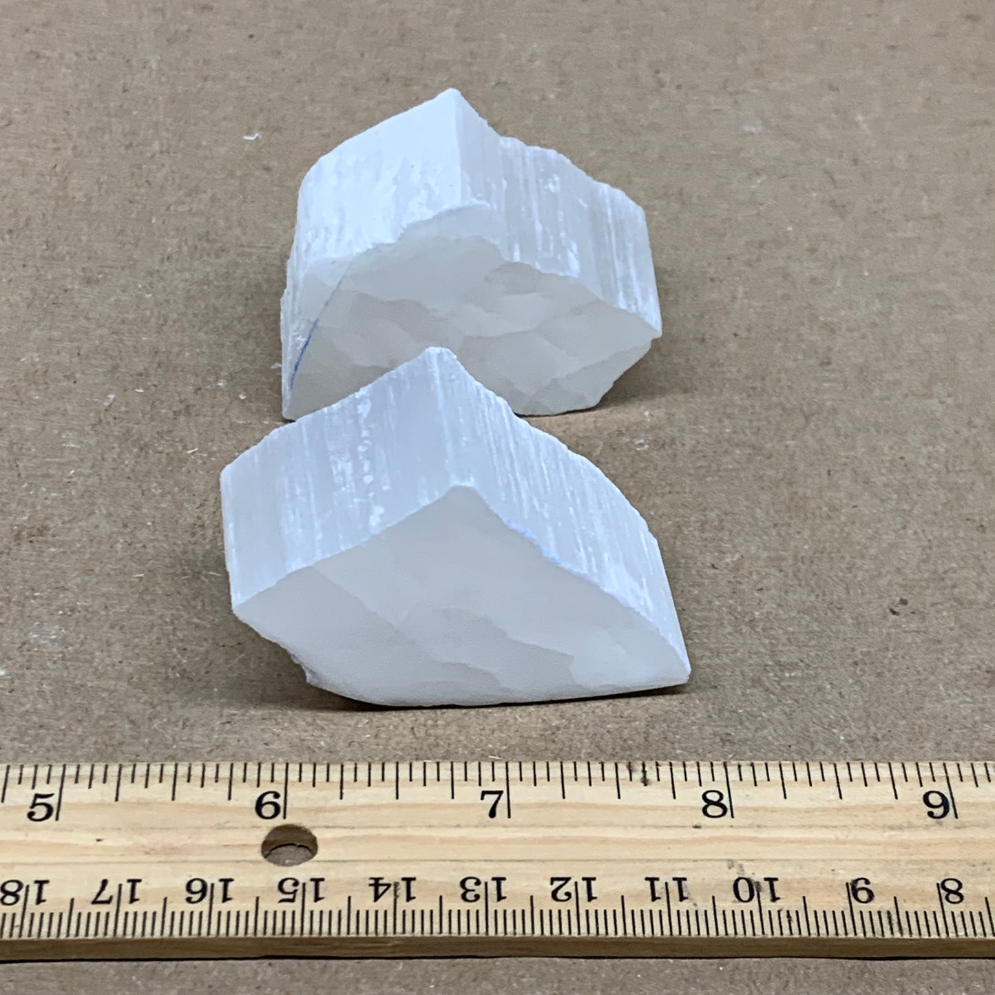 0.33 lbs, 2"-2.3", 2pcs, Natural Clear Selenite Crystal Slab Gemstone, B36933