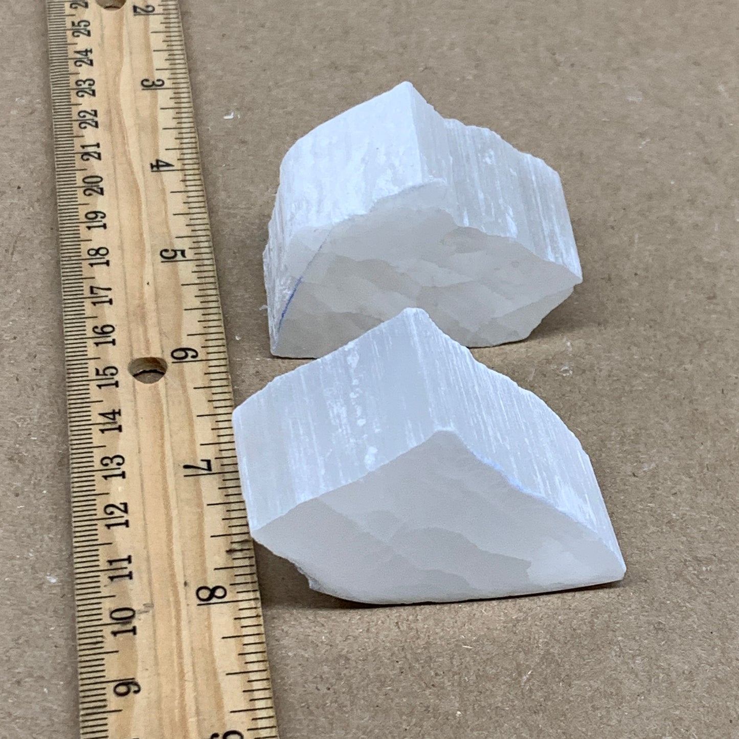 0.33 lbs, 2"-2.3", 2pcs, Natural Clear Selenite Crystal Slab Gemstone, B36933