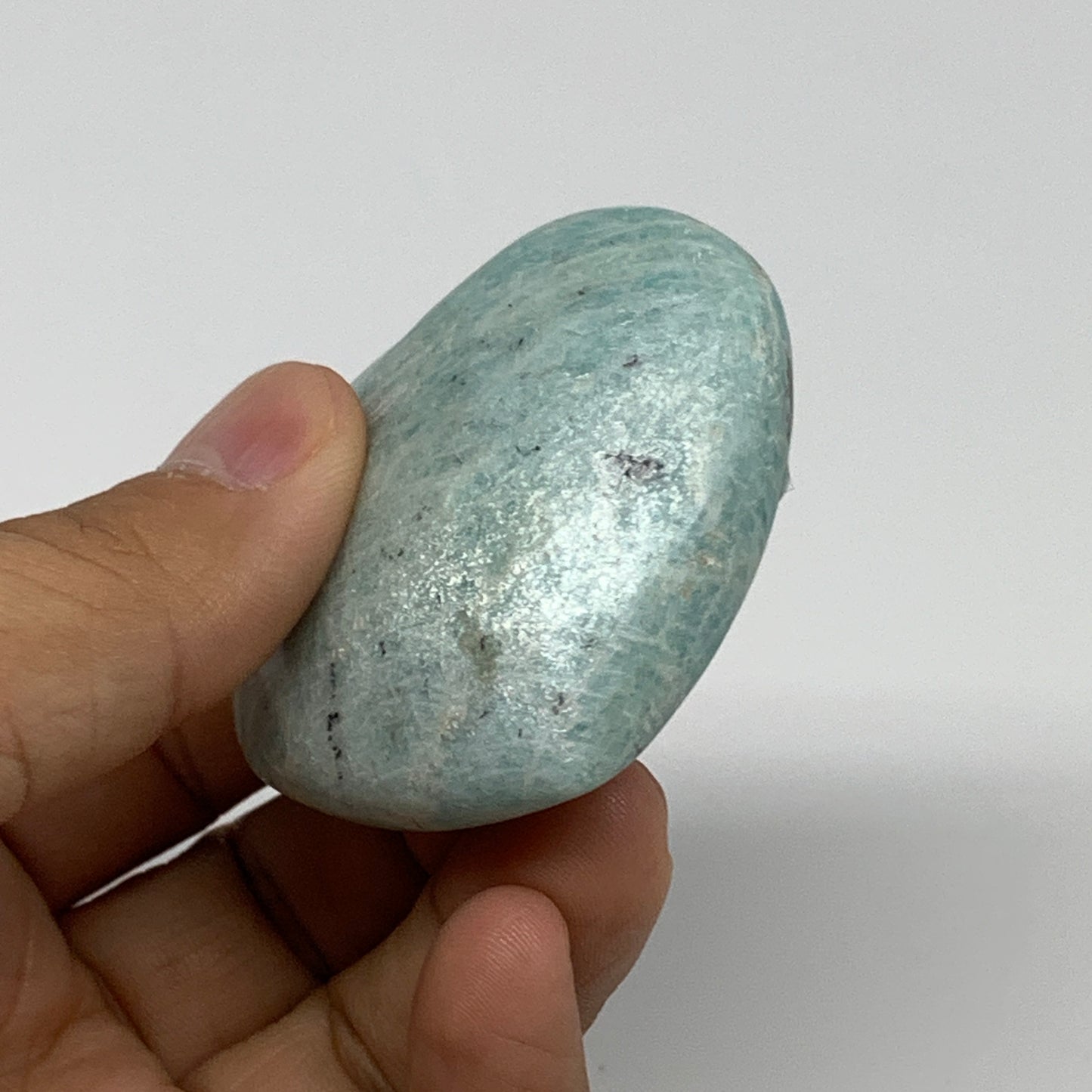 78.8g, 1.9"x"x2.2"x0.9", Natural Amazonite Heart Polished Gemstone, B34736