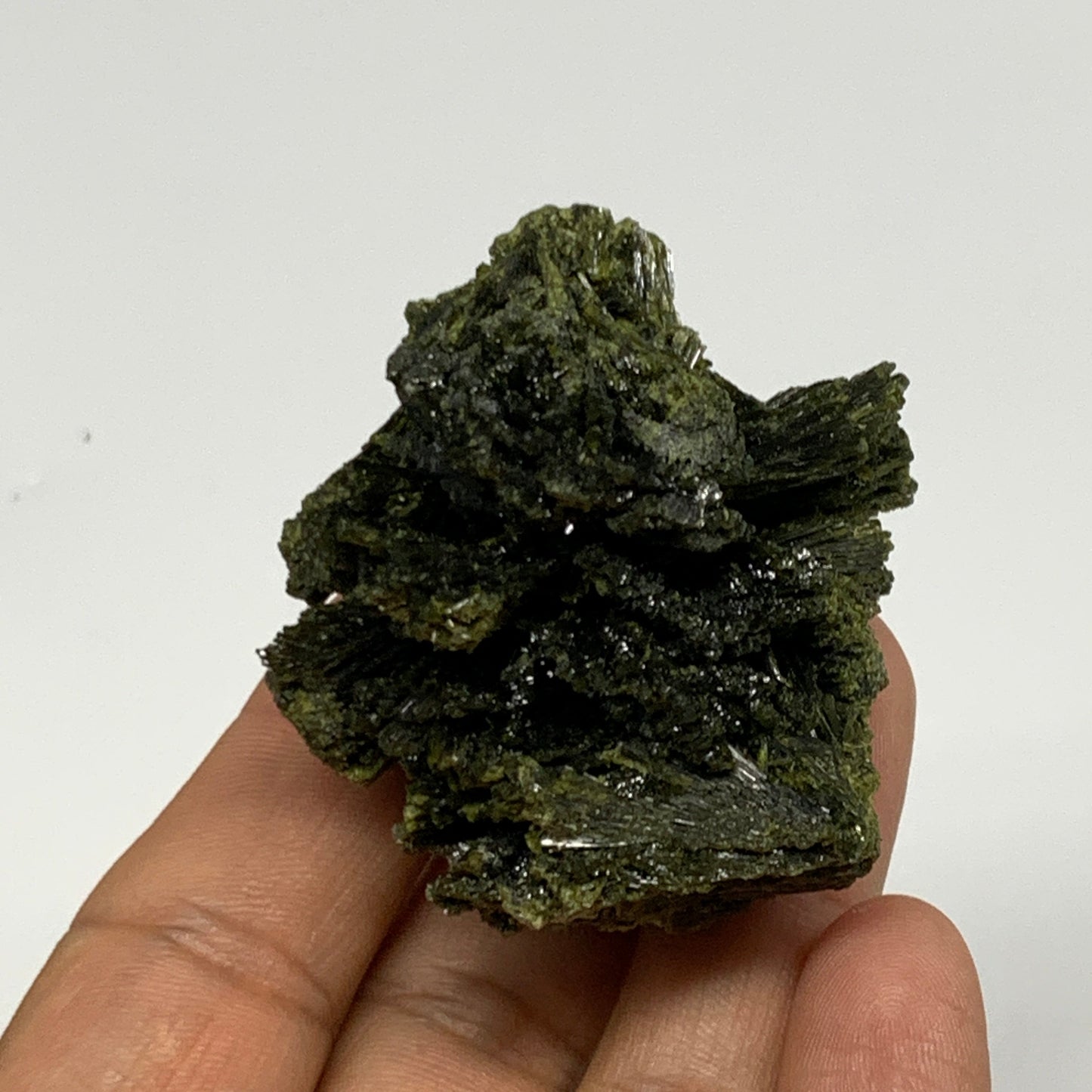 1.48 lbs, 1.5"-2.5", 15pcs,Green Epidote Leaf/Cluster Minerals Specimens,B27483