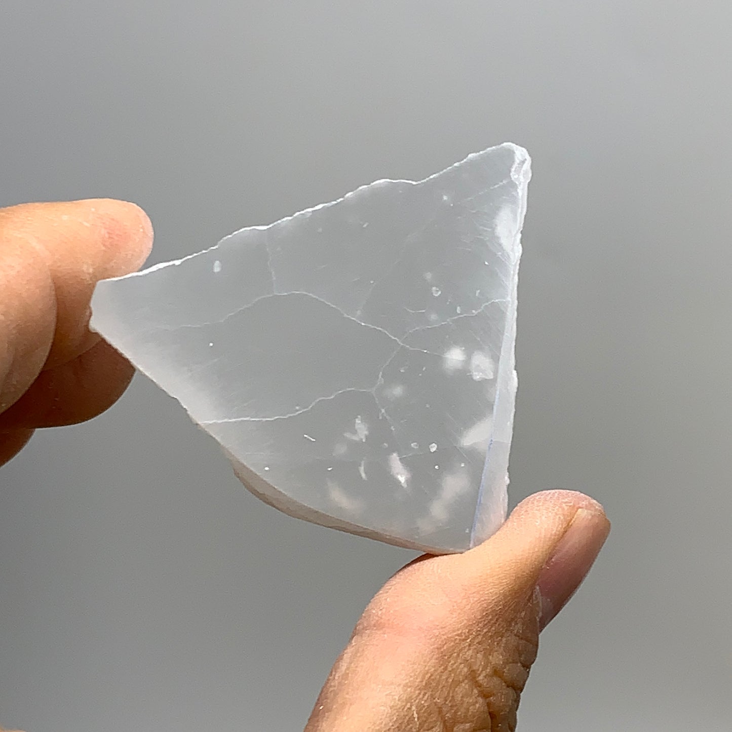 0.40 lbs, 1.6"-1.9", 3pcs, Natural Clear Selenite Crystal Slab Gemstone, B36934