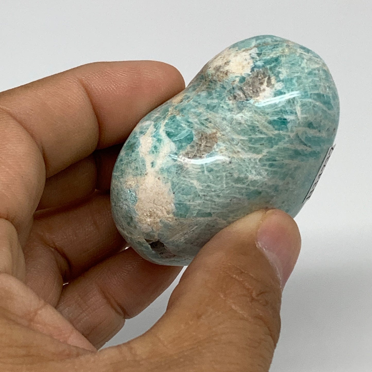 94.5g, 1.8"x"x2.1"x1.1", Natural Amazonite Heart Polished Gemstone, B34737